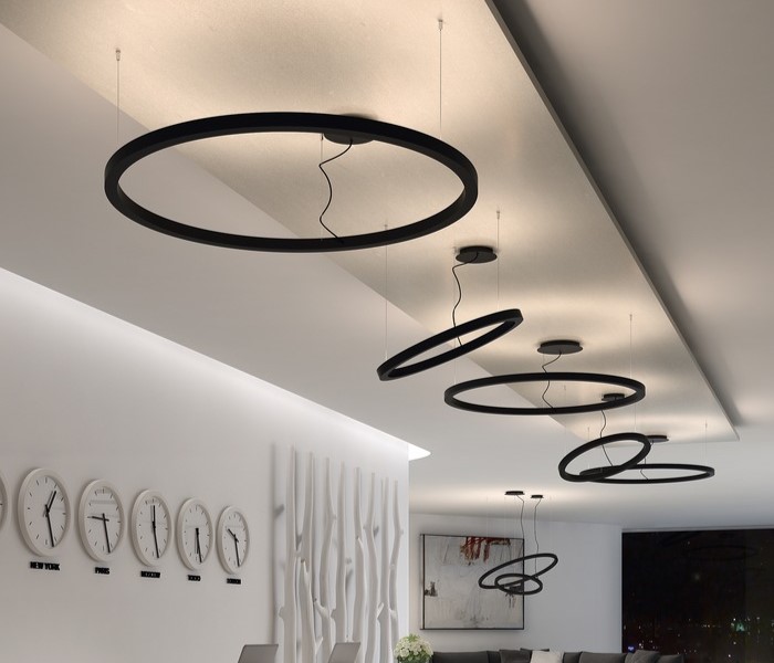 circular design suspension light