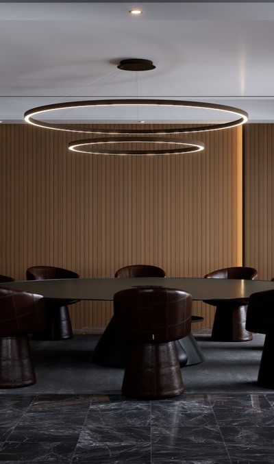 circular design suspension light