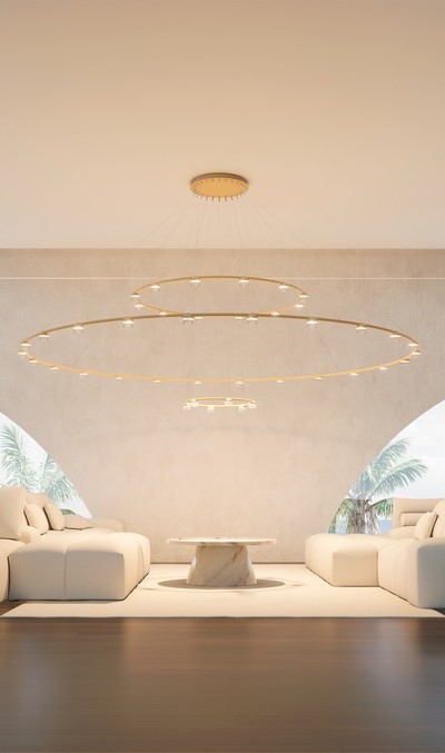 circular design suspension light